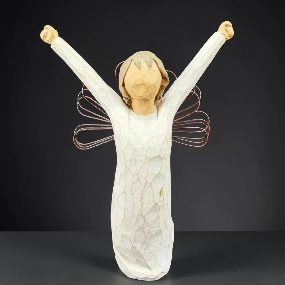 Willow Tree Courage Figurine Susan Lordi DEMDACO 2004 Angel Wire Wings 6in VTG